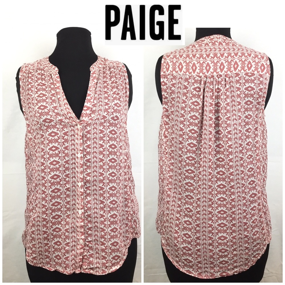 PAIGE V-Neck Button Down Tank. Size S